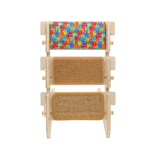 ScratchLadder: Colorful Cats Catnip Cushion, Brown Carpet, Sisal Carpet