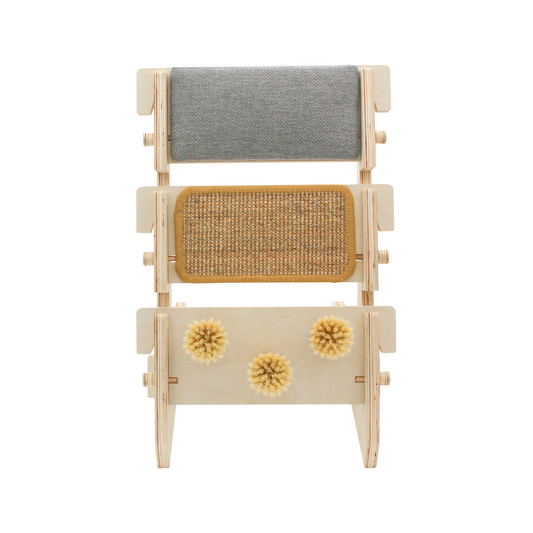 ScratchLadder: Seriously Grey Catnip Cushion, Sisal Carpet, Grooming