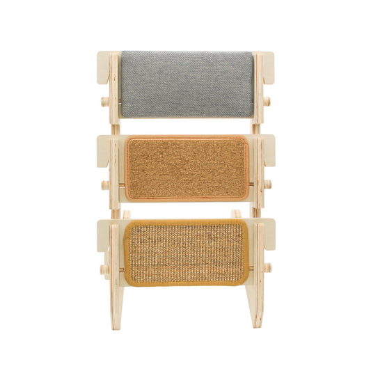 ScratchLadder: Seriously Grey Catnip Cushion, Brown Carpet, Sisal Carpet