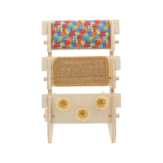 ScratchLadder: Colorful Cats Catnip Cushion, Sisal Carpet, Grooming