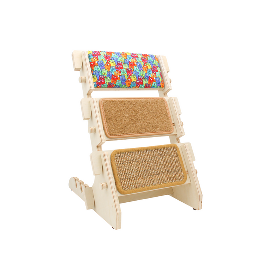 ScratchLadder: Colorful Cats Catnip Cushion, Brown Carpet, Sisal Carpet